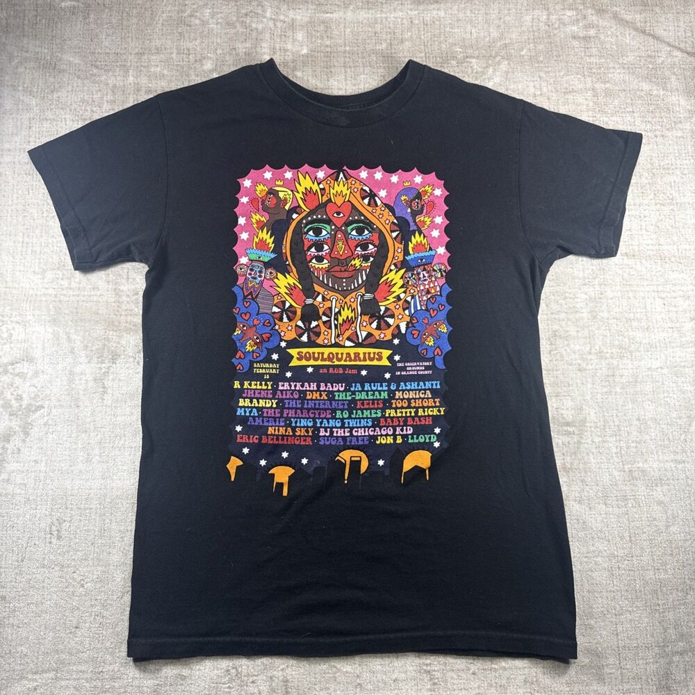 Soulquarius Concert Tour Festival T-Shirt S Erykah Badu Ja Rule DMX Brandy Mya